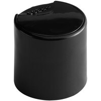 24/410 Black Unlined Disc Top Lid - 3000/Case