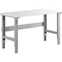 Lavex 30" x 60" Adjustable Height Heavy-Duty Workbench With Square Edge Laminate Top