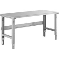 Lavex 30" x 72" Adjustable Height Workbench With Square Edge Steel Top