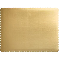 17 3/4" x 13 3/4" Gold Laminated Corrugated 1/2 Sheet Cake Board - 50/Case