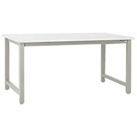 BenchPro Kennedy Series 30" x 72" Laminate Top Adjustable Workbench with Gray Frame and Round Front Edge KF3072