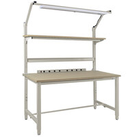 BenchPro Kennedy Series 30" x 72" Particleboard Top Adjustable Workbench Set with Gray Frame KPBC-6