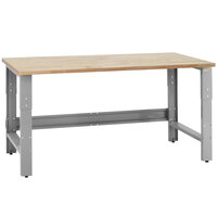 BenchPro Roosevelt Series 30" x 60" Maple Butcher Block Top Adjustable Workbench with Gray Frame RW3060
