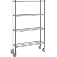 Steelton 14" x 48" NSF Chrome 4-Shelf Kit with 72" Posts and Casters
