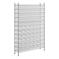 Regency 12" x 48" x 74" Wire Shelving Unit with 91 Clear Bins