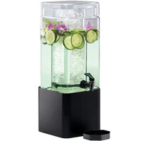 Cal-Mil 1112-1A-13 Mission 1.5 Gallon Square Acrylic Beverage Dispenser with Black Metal Base and Ice Core