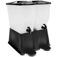 Tablecraft 6 Gallon Black Double Slimline Beverage / Juice Dispenser TW53DP