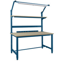 BenchPro Kennedy Series 30" x 72" Particleboard Top Adjustable Workbench Set with Dark Blue Frame KPBC-6
