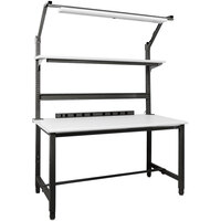 BenchPro Kennedy Series 30" x 72" Laminate Top Adjustable Workbench Set with Black Frame and Round Front Edge KFC-6