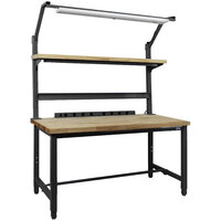 BenchPro Kennedy Series 30" x 72" Butcherblock Wood Top Adjustable Workbench Set with Black Frame KWC-6