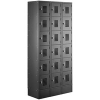 Regency Space Solutions Black 36" x 15" x 78" 3 Wide, 6 Tier Locker- Assembled