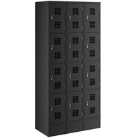 Regency Space Solutions Black 36" x 18" x 78" 3 Wide, 4 Tier Locker - Assembled