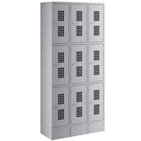 Regency Space Solutions Gray 36" x 15" x 78" 3 Wide, 3 Tier Locker - Unassembled