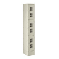 Regency Space Solutions Beige 12" x 15" x 78" Single, 3 Tier Locker - Assembled