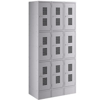 Regency Space Solutions Gray 36" x 18" x 78" 3 Wide, 3 Tier Locker - Unassembled