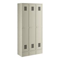 Regency Space Solutions Beige 36" x 15" x 78" 3 Wide, 1 Tier Locker - Assembled