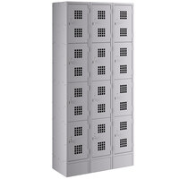 Regency Space Solutions Gray 36" x 15" x 78" 3 Wide, 4 Tier Locker - Unassembled