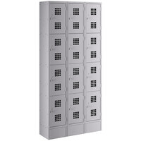 Regency Space Solutions Gray 36" x 12" x 78" 3 Wide, 4 Tier Locker - Unassembled