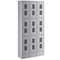 Regency Space Solutions Gray 36" x 12" x 78" 3 Wide, 3 Tier Locker - Unassembled