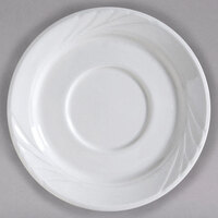 Tuxton YPE-054 Sonoma 5 1/2" Bright White Embossed Rim China Saucer - 36/Case