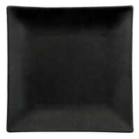 CAC 666-8-BK Japanese Style 9" Square Stoneware Plate - Non-Glare Glaze Black - 24/Case