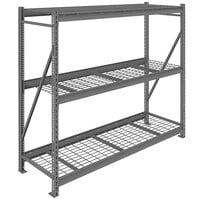 Tennsco 24" x 72" x 72" Medium Gray Bulk Storage Rack Unit with Wire Decking BU-722472WS-MGY