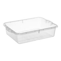 Vigor 20" x 15" x 5" Clear Heavy-Duty Polypropylene Perforated Bus Tub / Drain Box