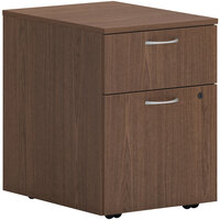 HON Mod 15" x 20" x 20" Sepia Walnut 1 Box Mobile Pedestal with 1 File Drawer