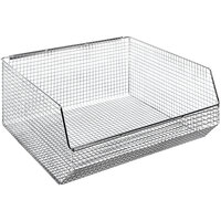 Quantum 14 1/2" x 16 1/4" x 7" Chrome Wire Mesh Bin QMB550C