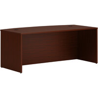 HON Mod 72" x 36" Traditional Mahogany Laminate Bow Front Desk