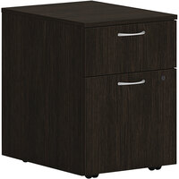 HON Mod 15" x 20" x 20" Java Oak 1 Box Mobile Pedestal with 1 File Drawer