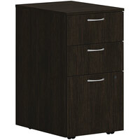 HON Mod 15" x 20" x 28" Java Oak 2 Box Mobile Pedestal with 1 File Drawer