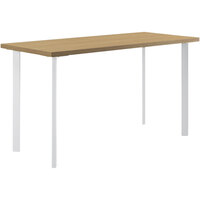 HON Coze 48" x 24" Natural Recon / Designer White Laminate Desk