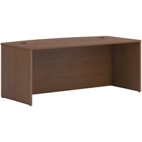 HON Mod 72" x 36" Sepia Walnut Laminate Bow Front Desk