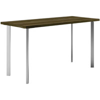 HON Coze 54" x 24" Florence Walnut / Silver Laminate Desk