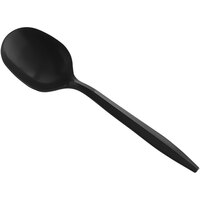 Choice Medium Weight Black Polypropylene Plastic Soup Spoon - 1000/Case