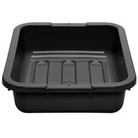 Cambro 1520CBPL110 Poly Cambox 20" x 15" x 5" Black Polyethylene Bus Tub with Ribbed Bottom