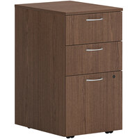 HON Mod 15" x 20" x 28" Sepia Walnut 2 Box Mobile Pedestal with 1 File Drawer