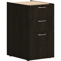 HON Mod 15" x 20" x 28" Java Oak 2 Box Support Pedestal with 1 File Drawer