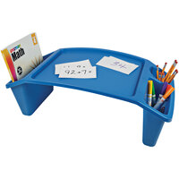 Deflecto 12" x 23 3/8" x 8 1/2" Blue Antimicrobial Kids Lap Tray