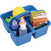 Deflecto 9 3/8" x 9 3/8" x 5 5/16" Blue Antimicrobial Kids Storage Caddy