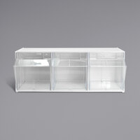 Deflecto 23 5/6" x 7 3/4" x 9 1/2" White Interlocking 3 Tilt-Bin Organizer