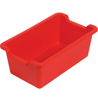 Deflecto 8 1/16" x 13 1/14" x 5 1/16" Red Antimicrobial Kids Rectangular Storage Bin