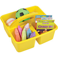 Deflecto 9 3/8" x 9 3/8" x 5 5/16" Yellow Antimicrobial Kids Storage Caddy