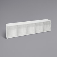 Deflecto 23 5/6" x 5 1/4" x 6 1/2" White Interlocking 5 Tilt-Bin Organizer