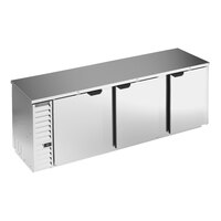 Beverage-Air BB94HC-1-S 94" Stainless Steel Counter Height Solid Door Back Bar Refrigerator