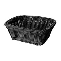 GET WB-1506-BK Designer Polyweave 9 1/2" x 7 3/4" x 3 1/2" Black Rectangular Plastic Basket