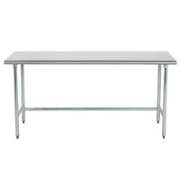 Advance Tabco TGLG-306 30" x 72" 14 Gauge Open Base Stainless Steel Commercial Work Table