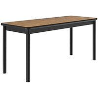 Correll 30" x 60" Medium Oak Thermal-Fused Laminate Top Library Table - 29" Height