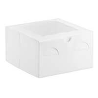 Baker's Lane 7" x 7" x 4" White Window Cake / Bakery Box - 100/Bundle